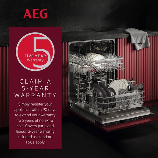 AEG 8000 Series Fully Integrated Standard Dishwasher - White with Sliding Door Hinge Kit - Warranty